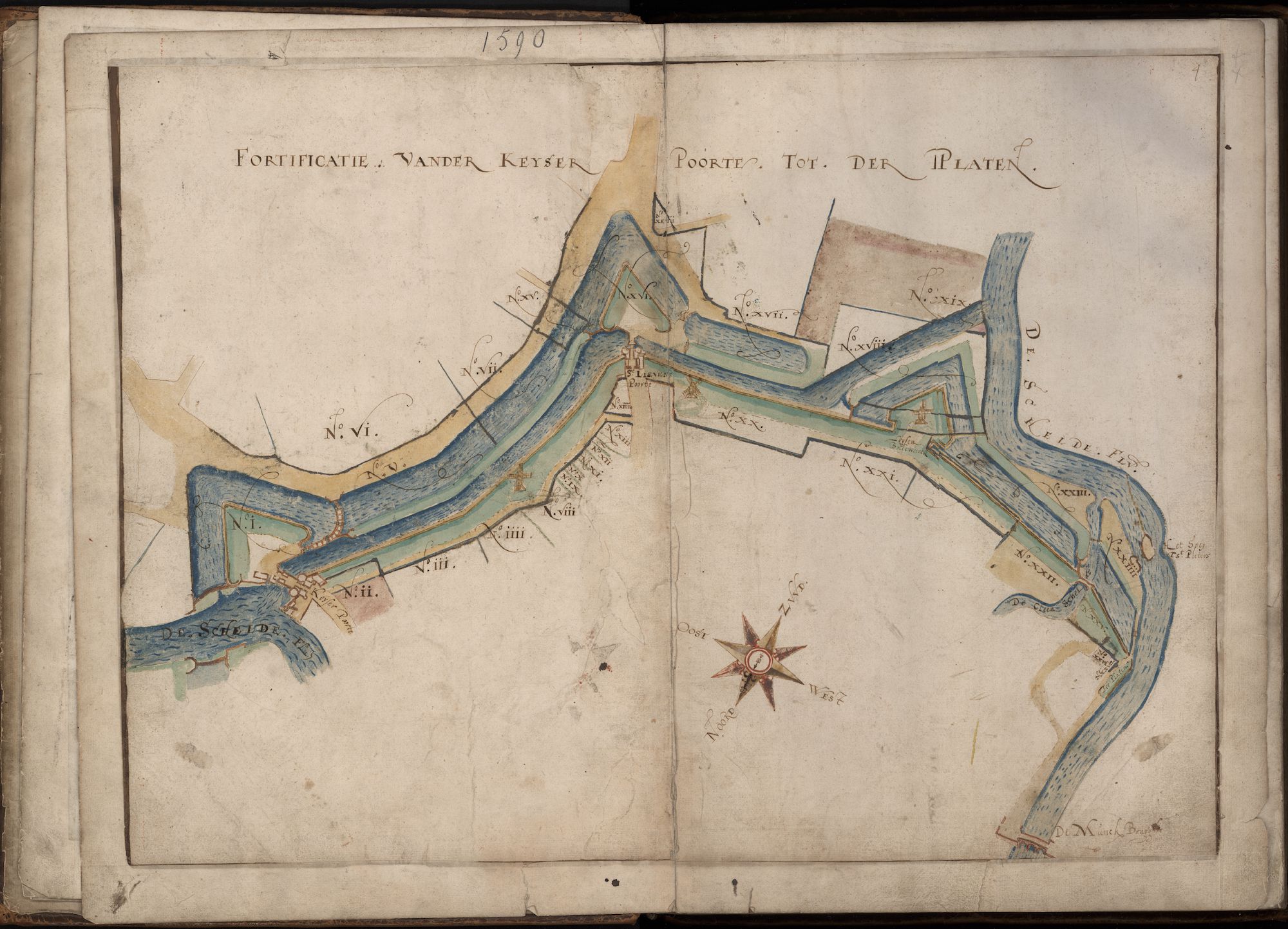 Kaartenboek van de Gentse stadsversterkingen, 1590