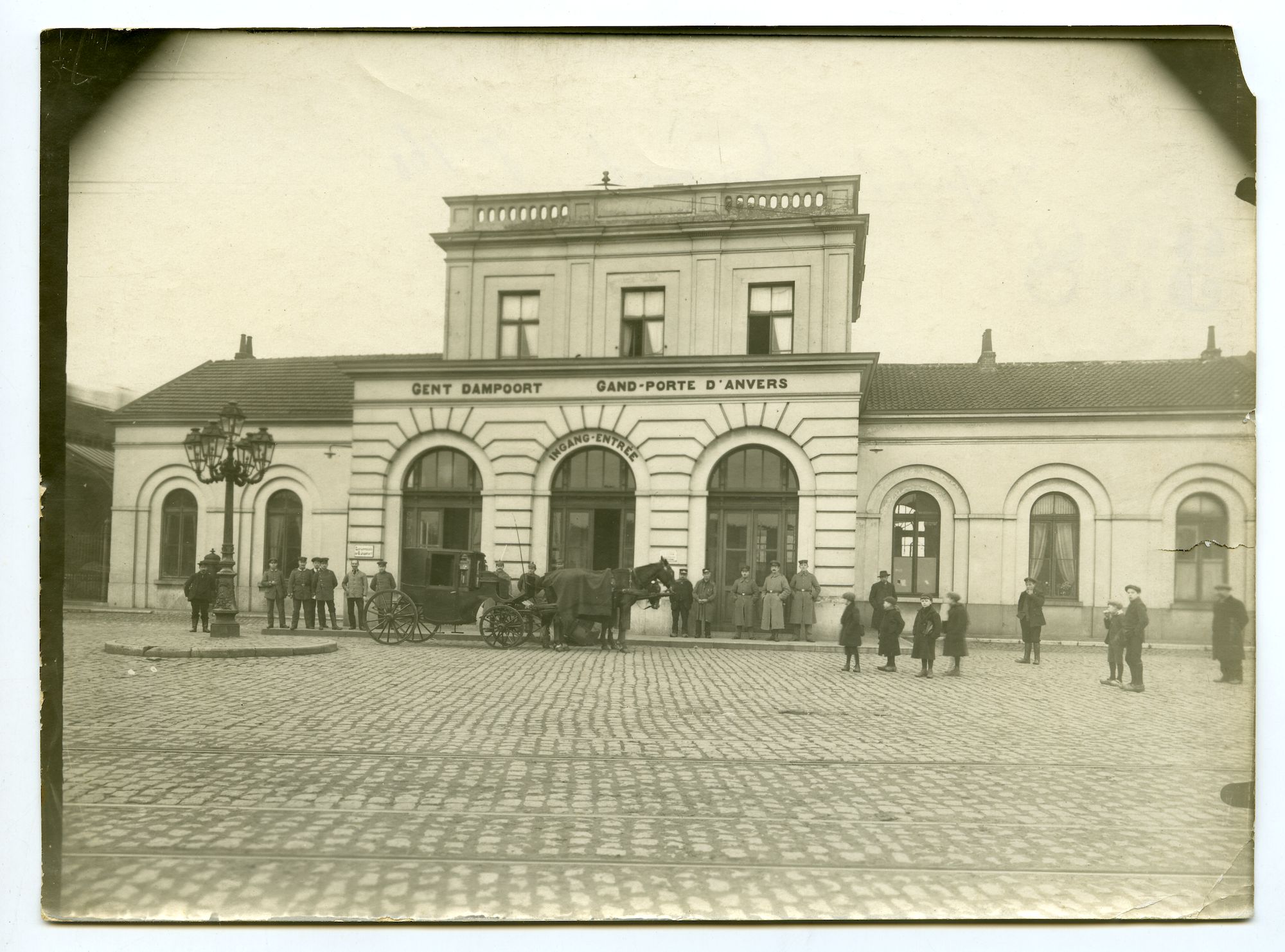 Gent: Antwerpenplein (nu Antwerpsesteenweg): het oude station Gent-Dampoort, 1915-1916
