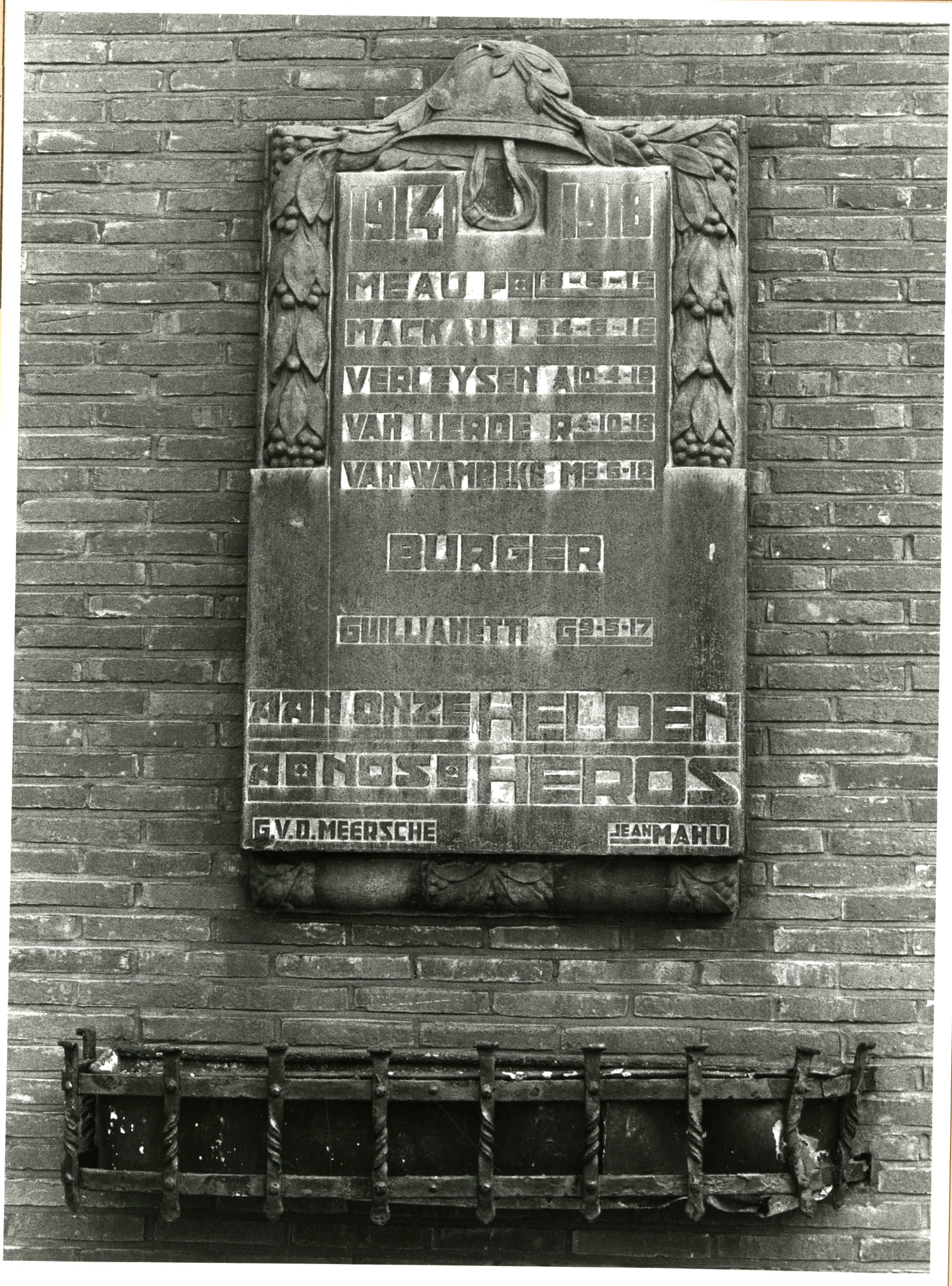 Gent: Raapstraat: Gedenksteen, 1980