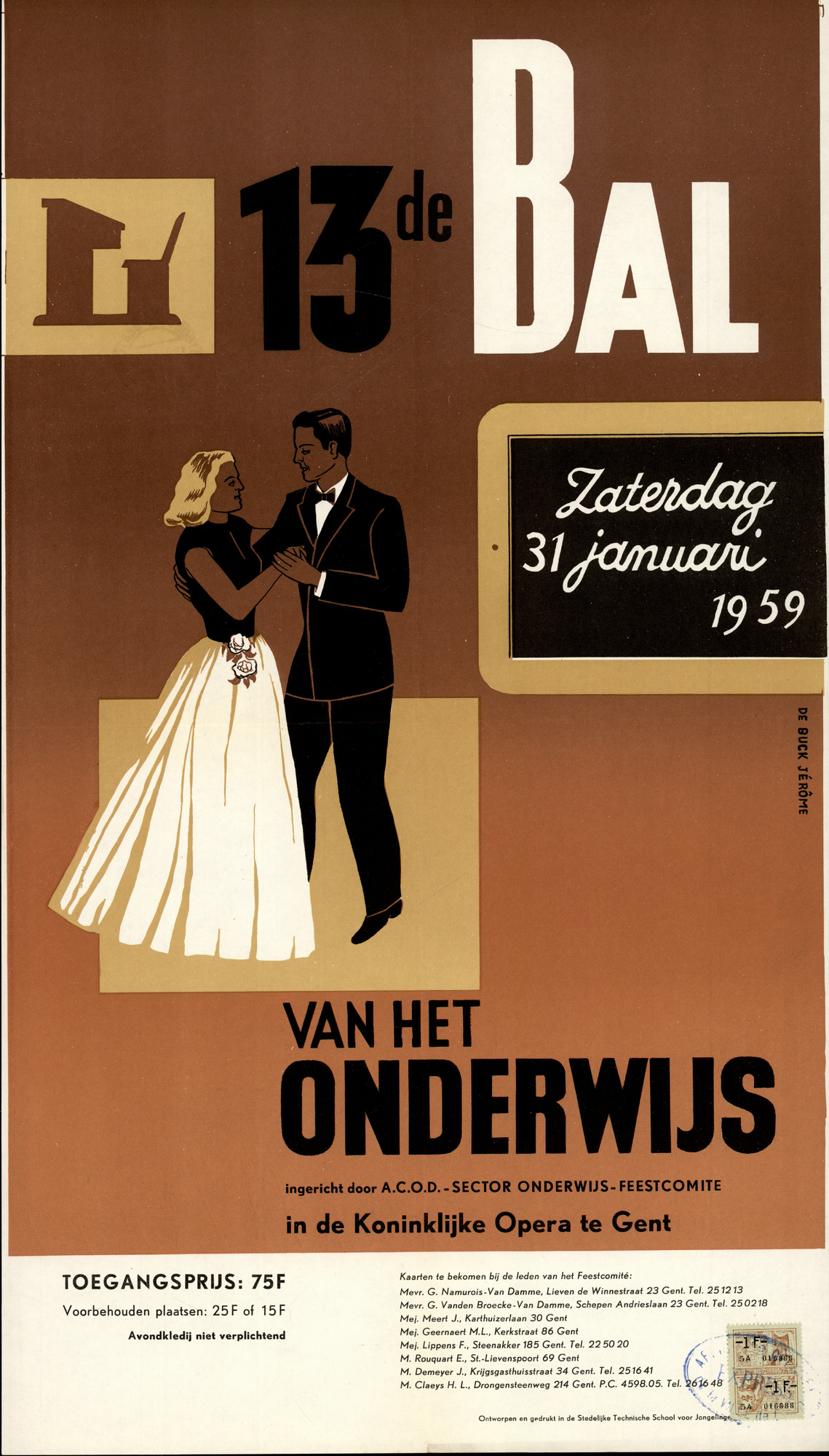 13 de Bal van het Onderwijs, zaterdag 31 januari 1959 in de Koninklijke Opera te Gent