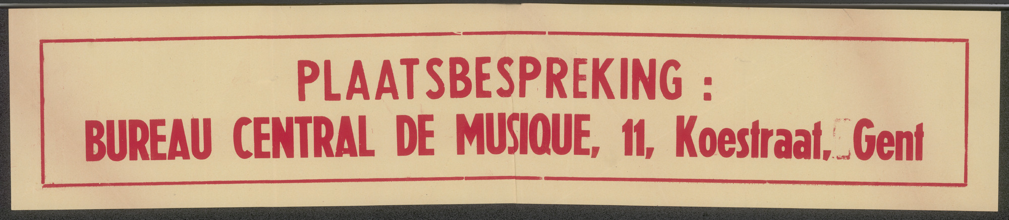 Plaatsbespreking: Bureau Central De Musique, Gent, 1947
