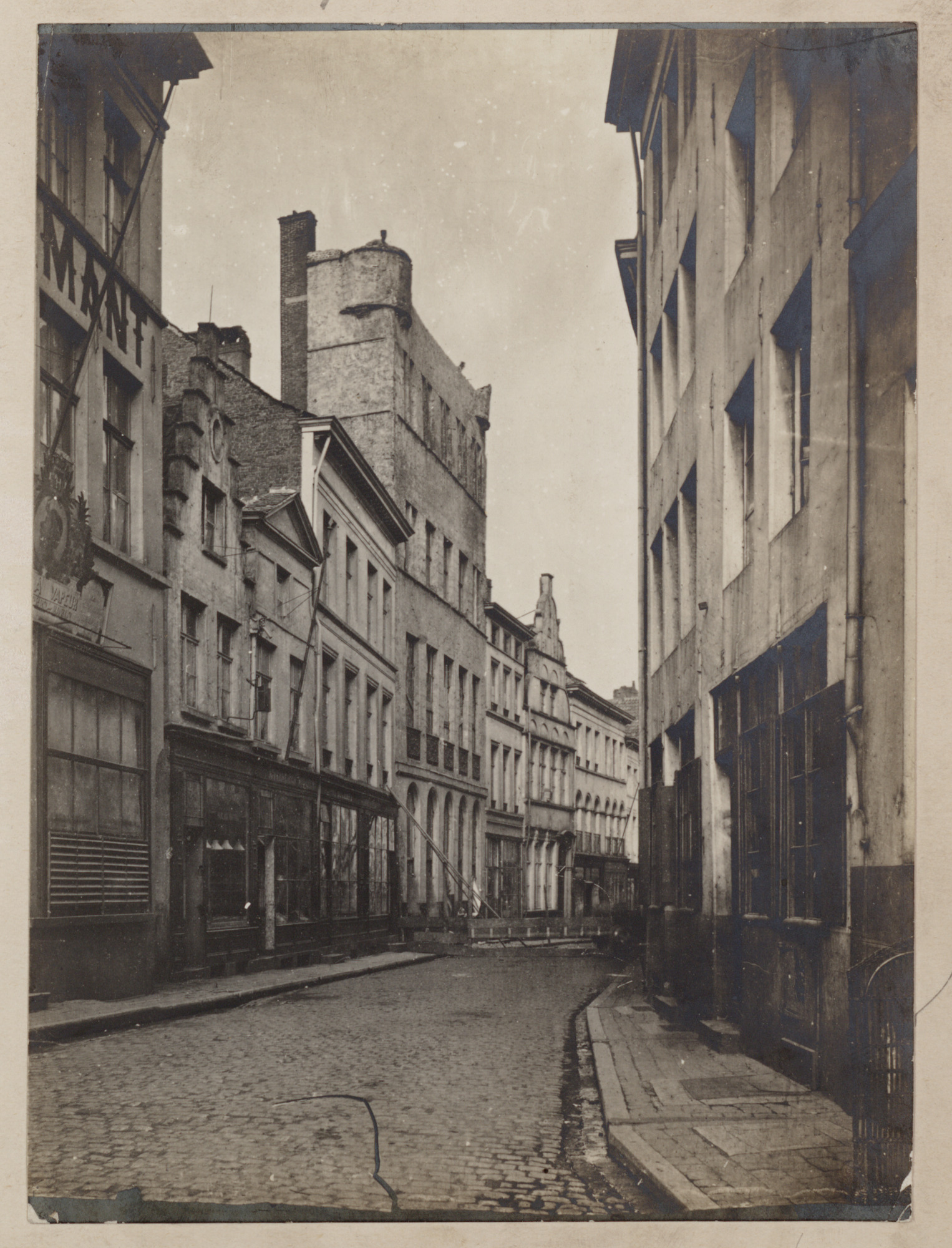 Gent: Koestraat: de Grote Ameede, vóór de afbraak in 1872