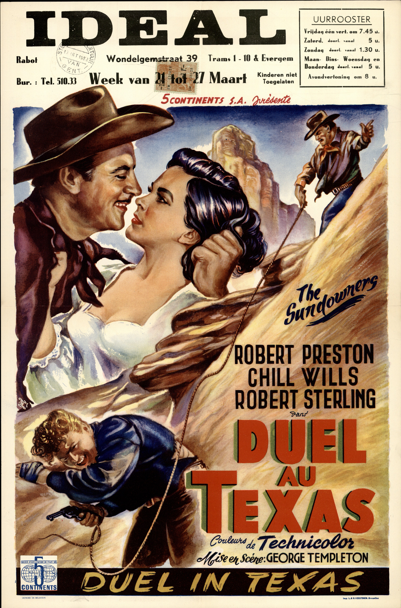 Duel au Texas | Duel in Texas | The Sundoxners, Ideal, Gent, 21 - 27 maart 1952