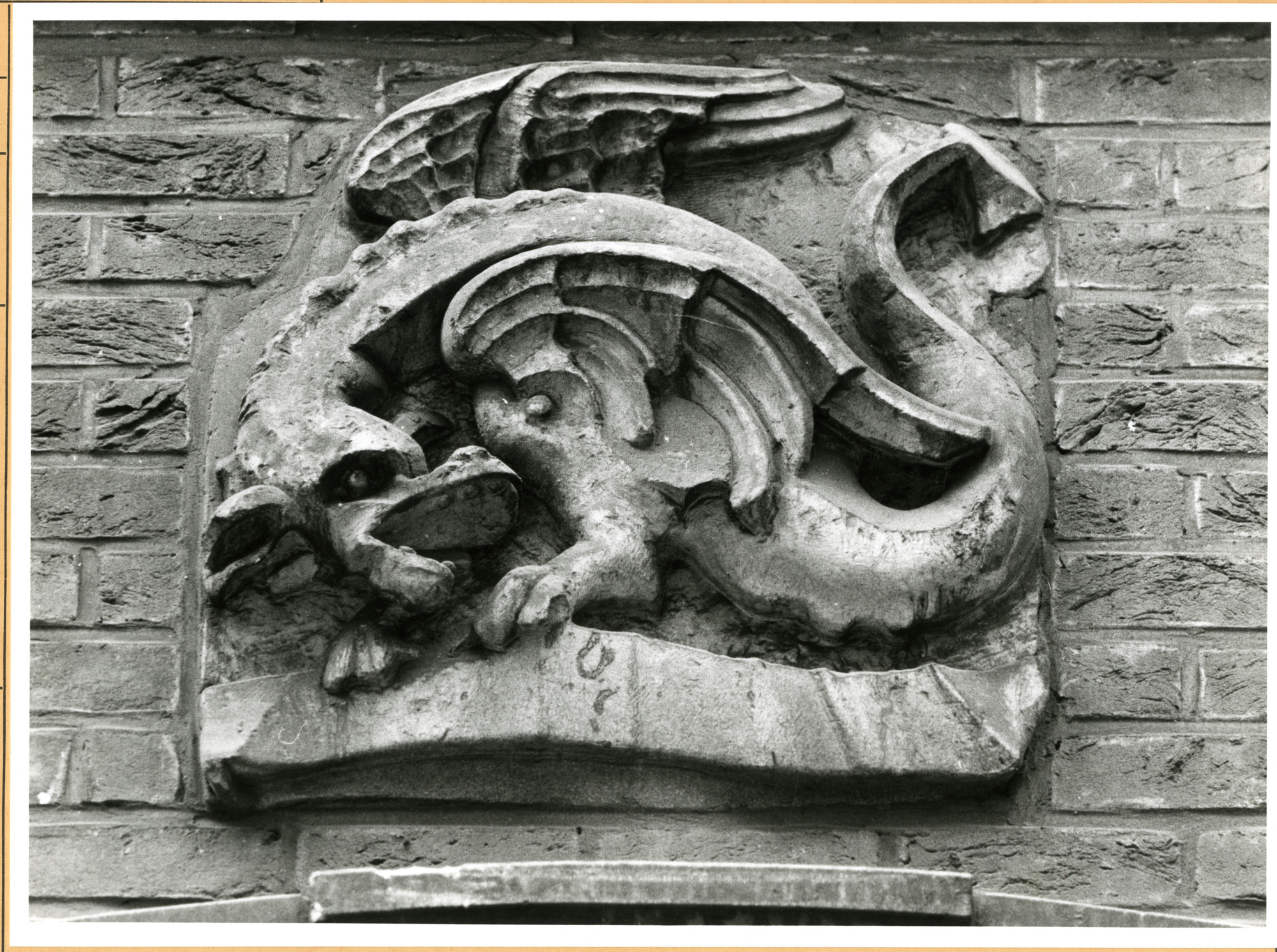 Gent: Gewad 1: gevelsteen: gevleugelde draak