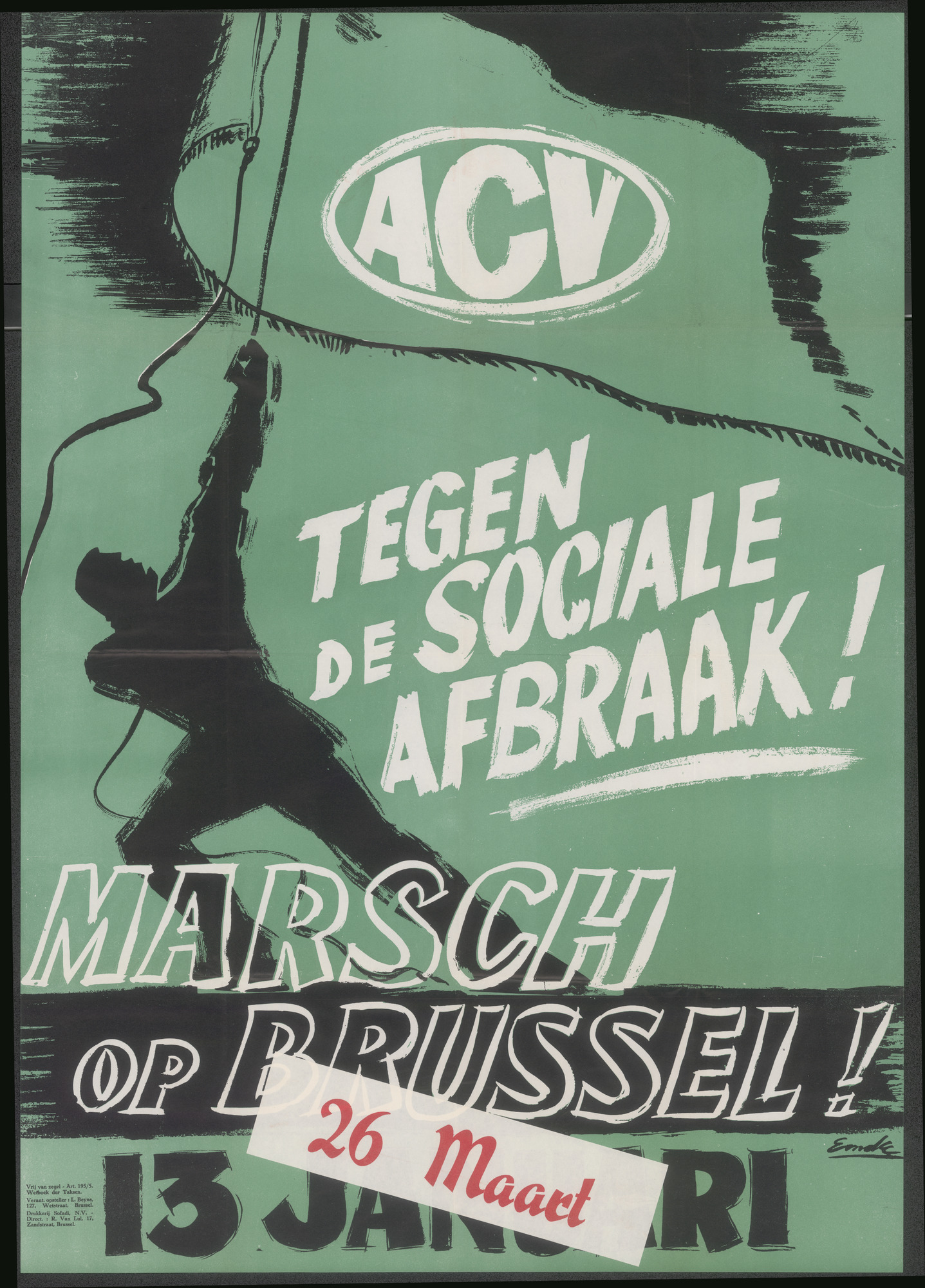 ACV, Mars op Brussel ! Tegen de sociale afbraak, 26 maart 1955