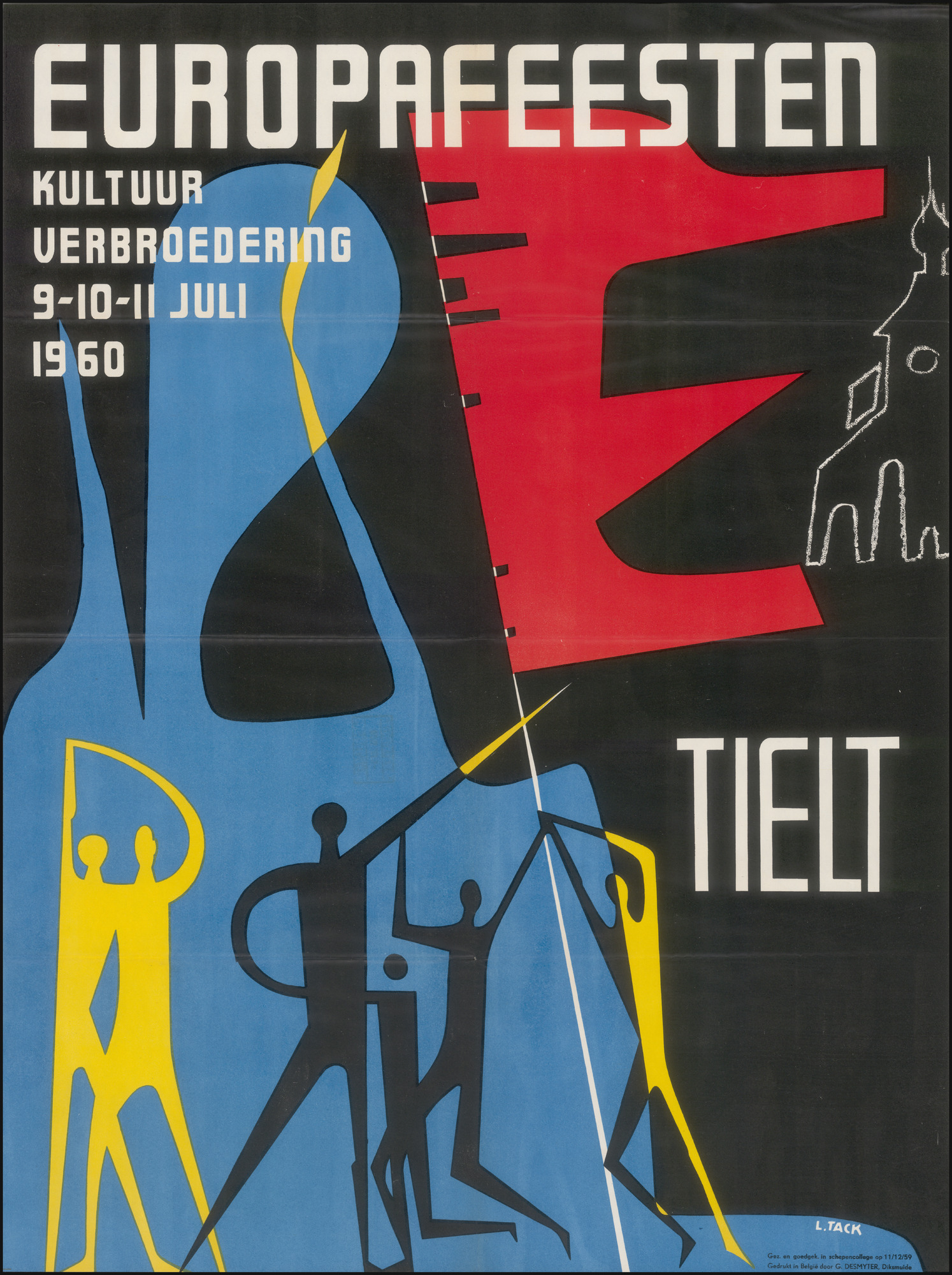 Europafeesten: Kultuur verbroedering, Tielt, 9-10-11 juli 1960