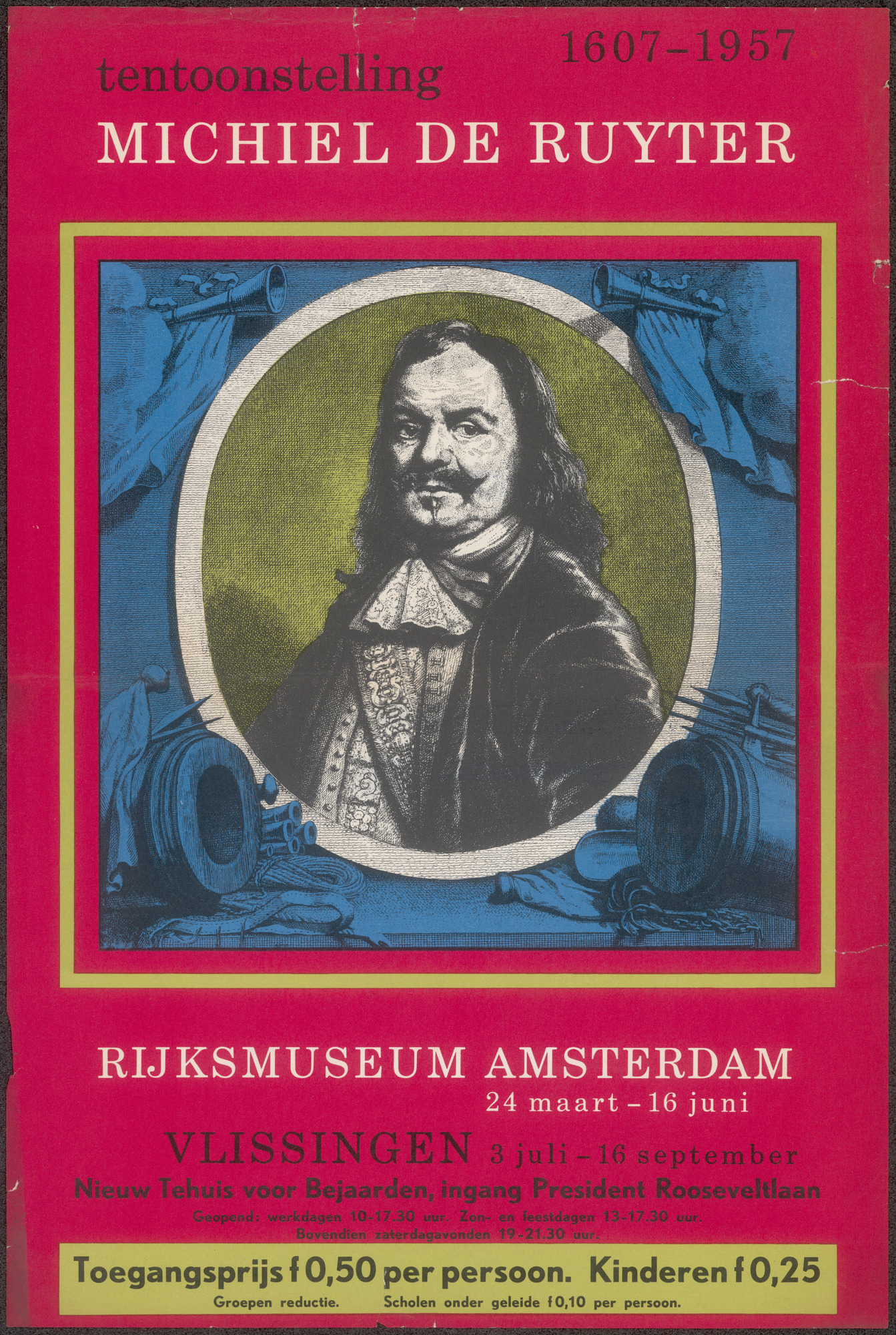 Tentoonstelling Michiel De Ruyter 1607-1957, Rijksmuseum Amsterdam,Nieuw Tehuis voor Bejaarden Vlissingen, 3 juli - 16 september 1957