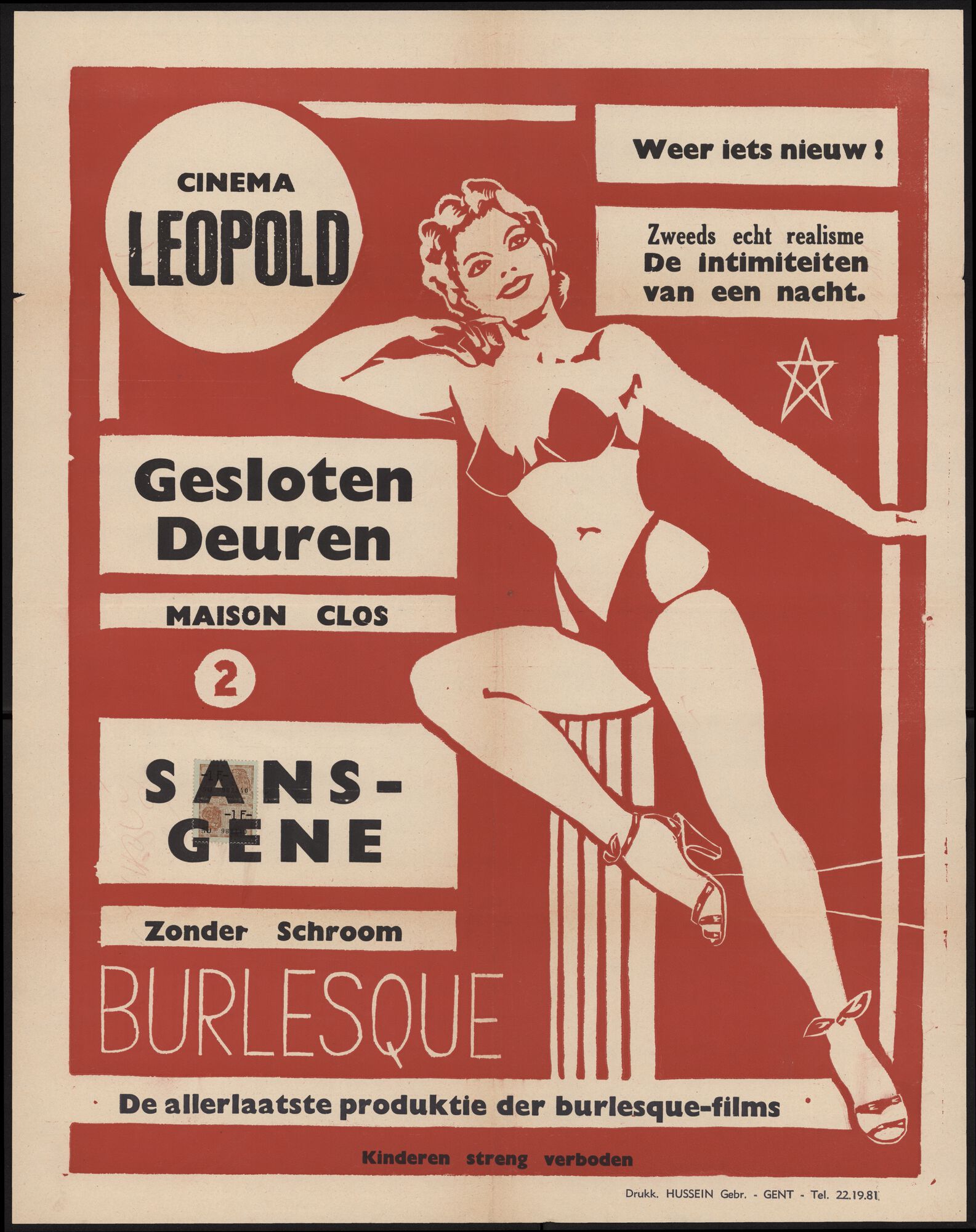 Maison clos | Gesloten deuren (film 1), Sans-gène | Zonder schroom (film 2), Cinema Leopold, Gent