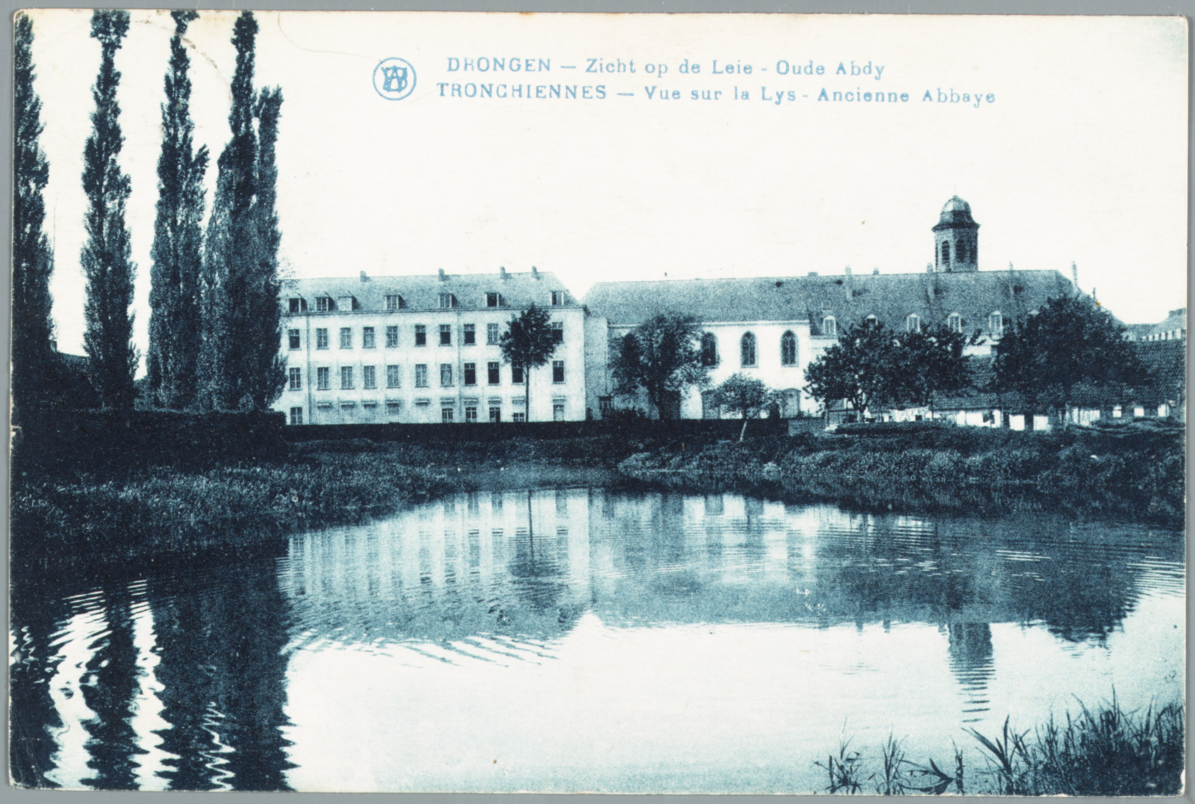 Drongen: Oude Abdij, gezien van de Leie