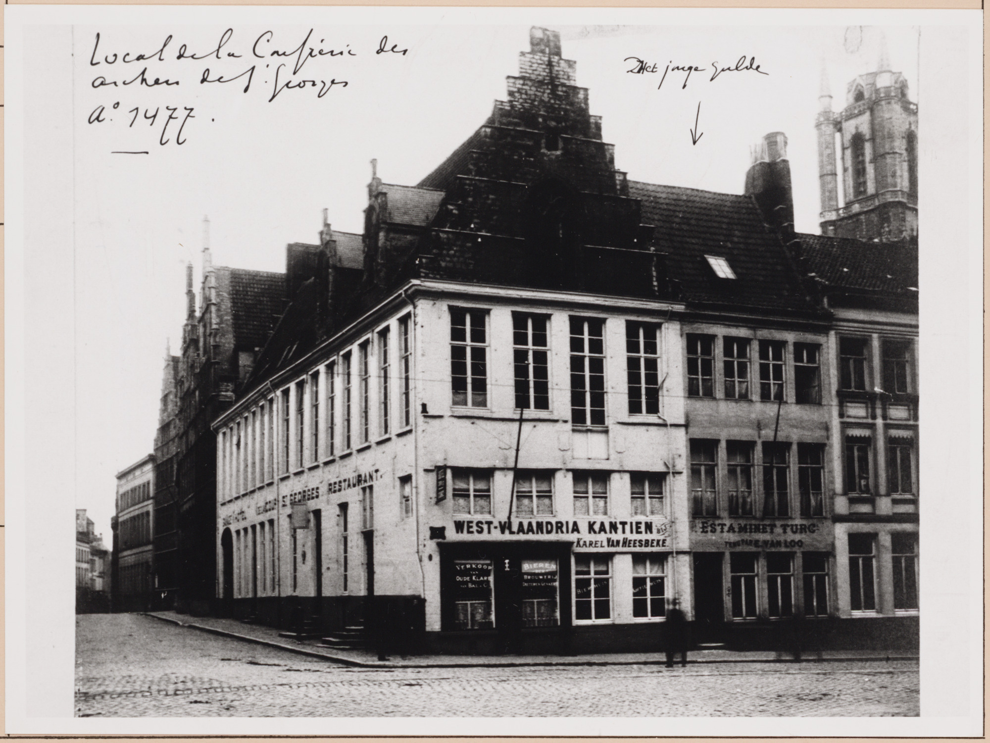 Gent: Sint-Jorishof, hoek Botermarkt en Hoogpoort