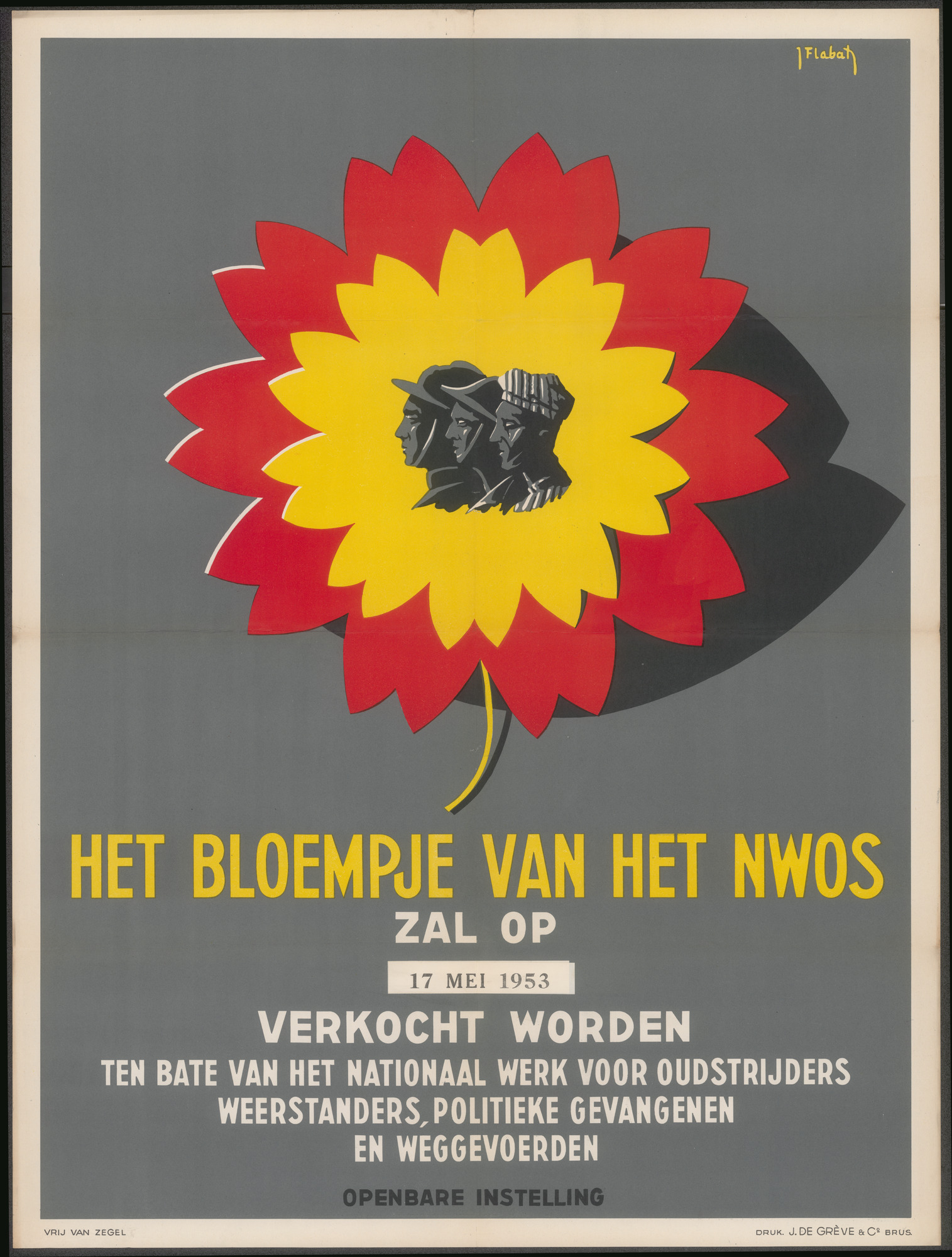 Het bloempje van het NWOS zal verkocht worden op 17 mei 1953
