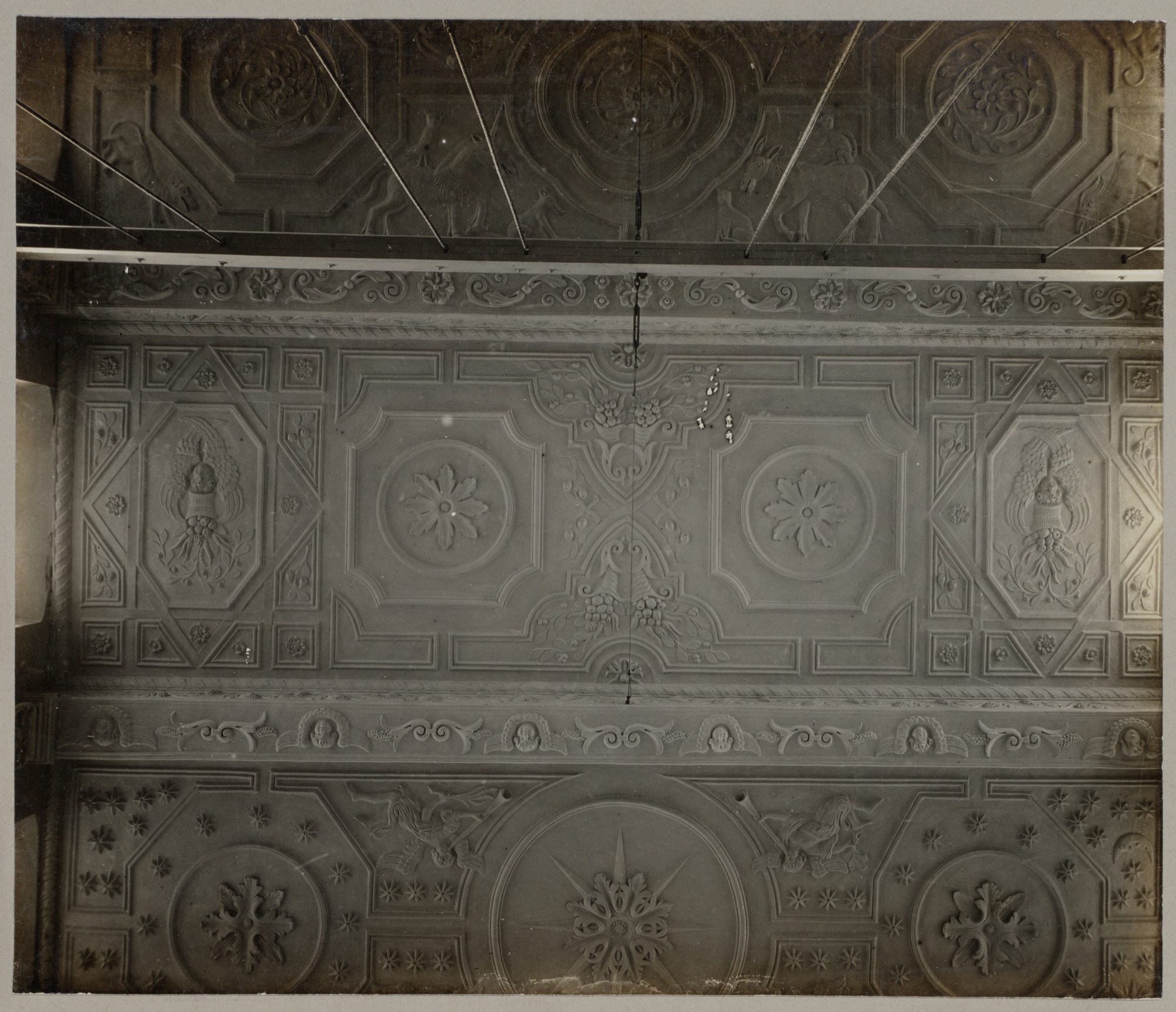 Gent: Voldersstraat: plafond oude bibliotheek, Klooster der Jezuieten, 1918