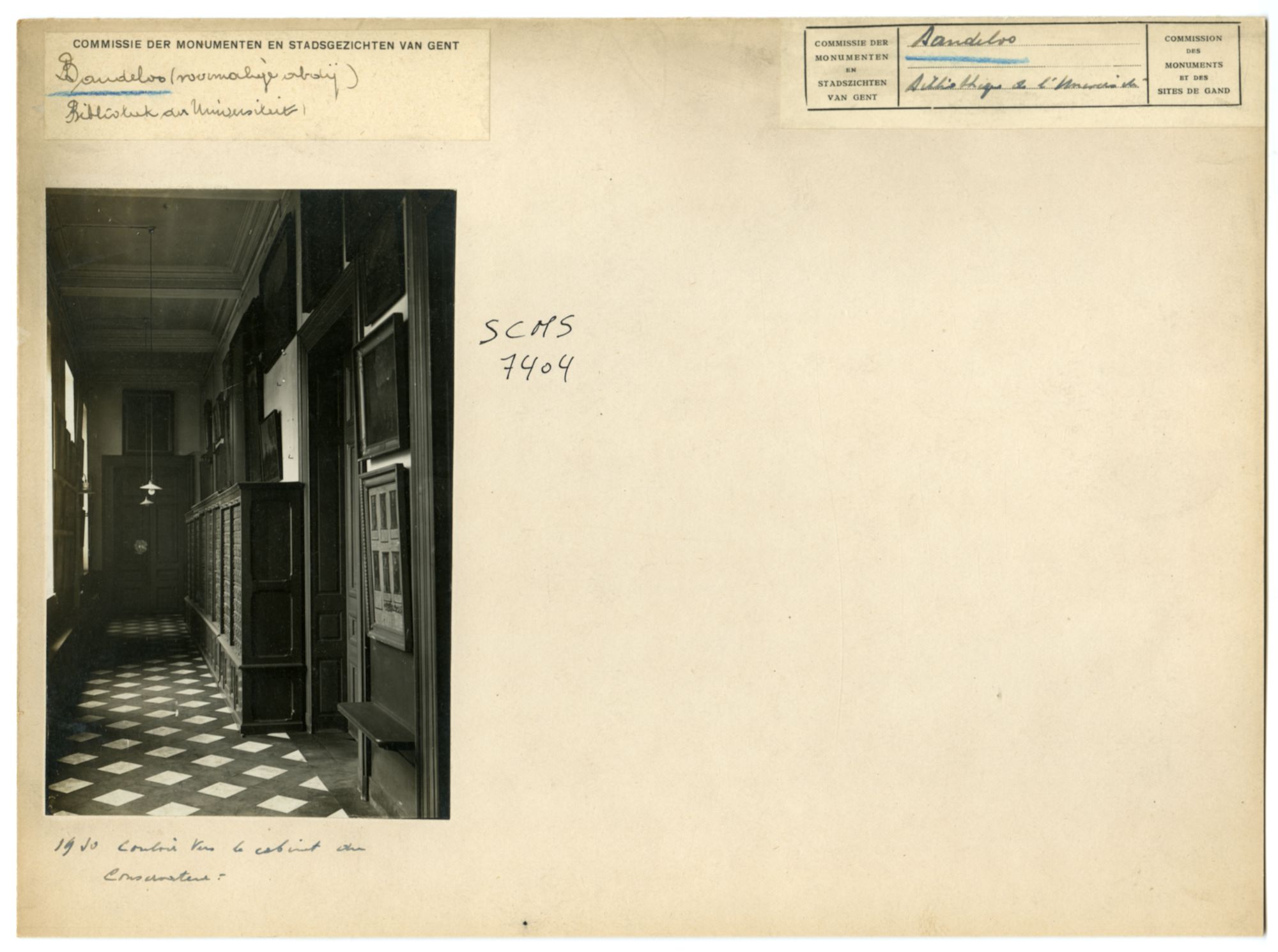 Gent: Ottogracht: Baudeloabdij: Stads- en Universiteitsbibliotheek, 1930