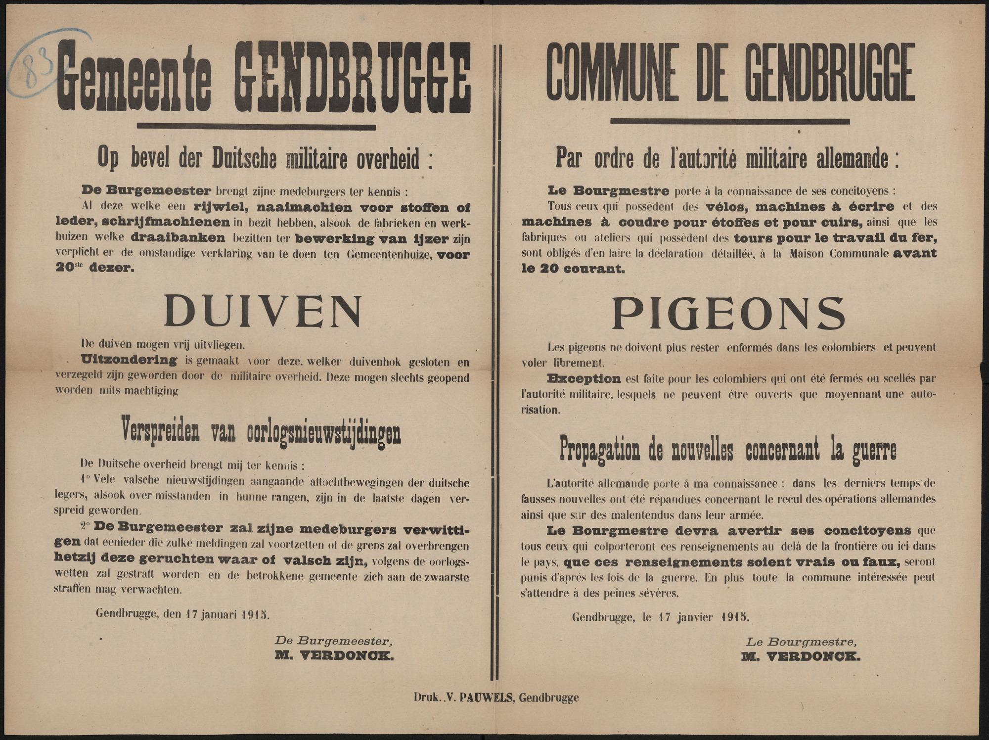 Gemeente Gendbrugge | Commune de Gendbrugge.