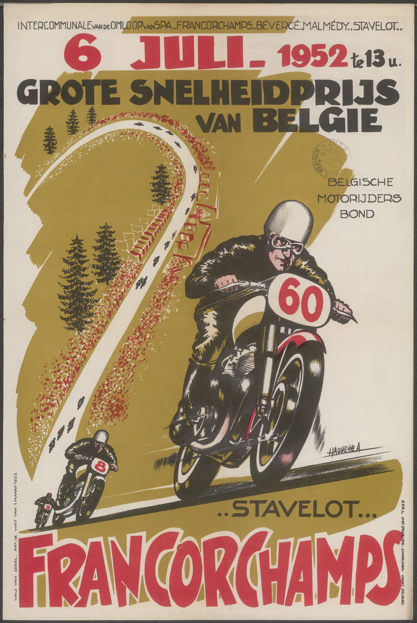 Grote snelheidprijs van België, Francorchamps - Stavelot, 6 juli 1952