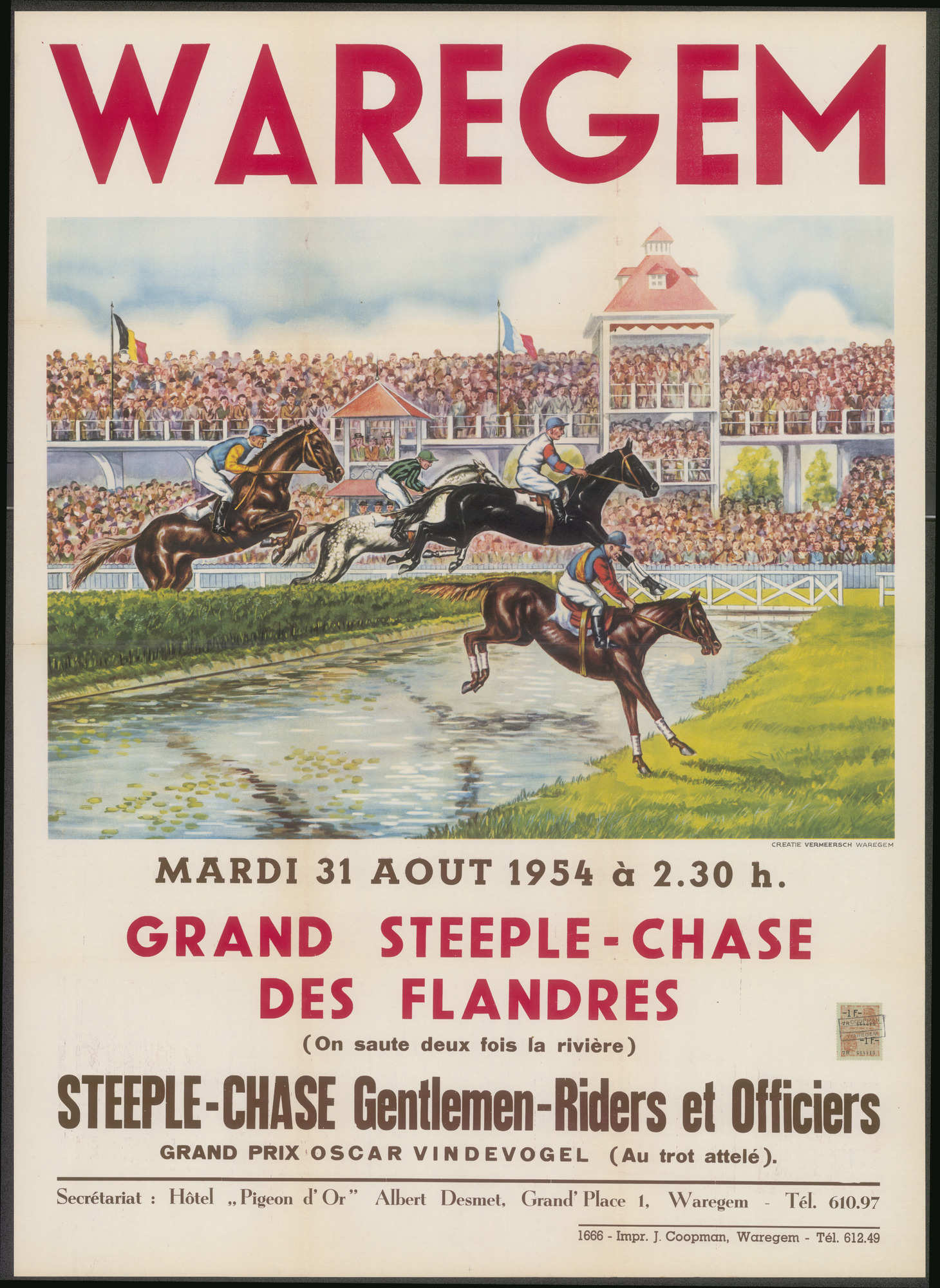 Grand Steeple-Chase des Flandres, Steeple-Chase Gentlemen-Riders et Officiers, mardi 31 Aout 1954