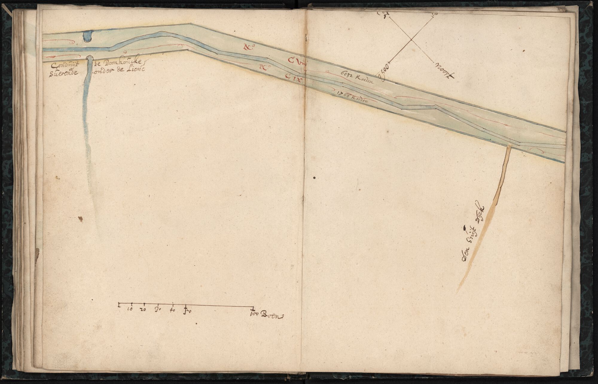 Kaartenboek van de Lieve tussen Damme en de brug van Raveschoot, voorbij Balgerhoeke, Anoniem, 17de eeuw