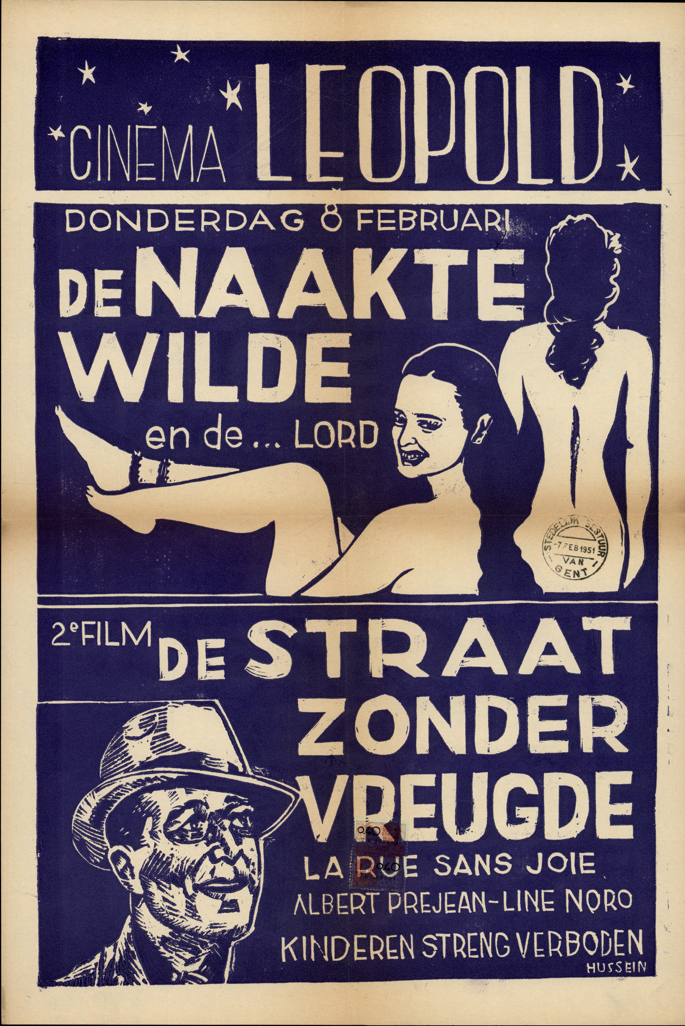 De Naakte Wilde | De Straat zonder Vreugde | Cinema Leopold, Gent, 1951